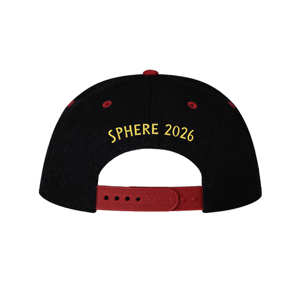 Black and red cap with 'SPHERE 2026' text 