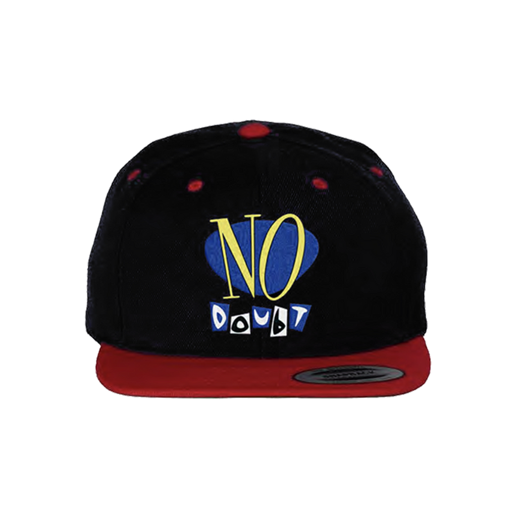 Black and red cap with 'NO DOUBT' text on front center